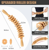 Wooden Massage Roller Anti-Cellulite Tool Self Care Lymphatic Therapy Massager