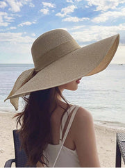 Floppy Foldable Ladies Women Straw Beach Sun Hat Summer Travel Wide Brim Cap UK