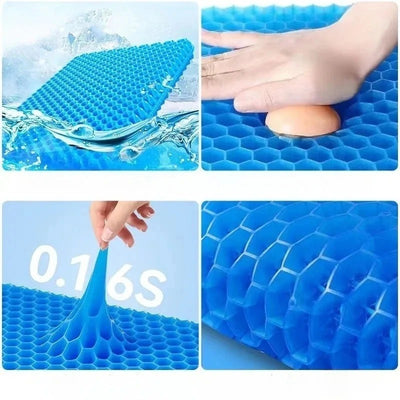 Honeycomb Breathable Gel Seat Cushion Cooling Double Thick Egg Sitting Pad Mat