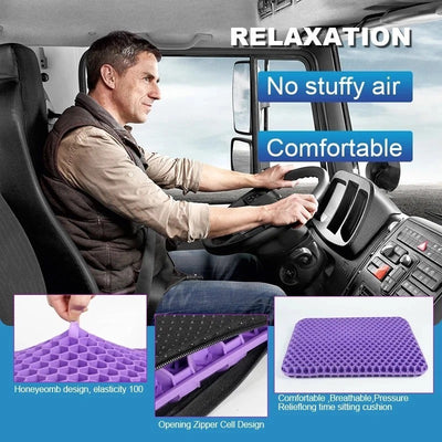 Honeycomb Breathable Gel Seat Cushion Cooling Double Thick Egg Sitting Pad Mat