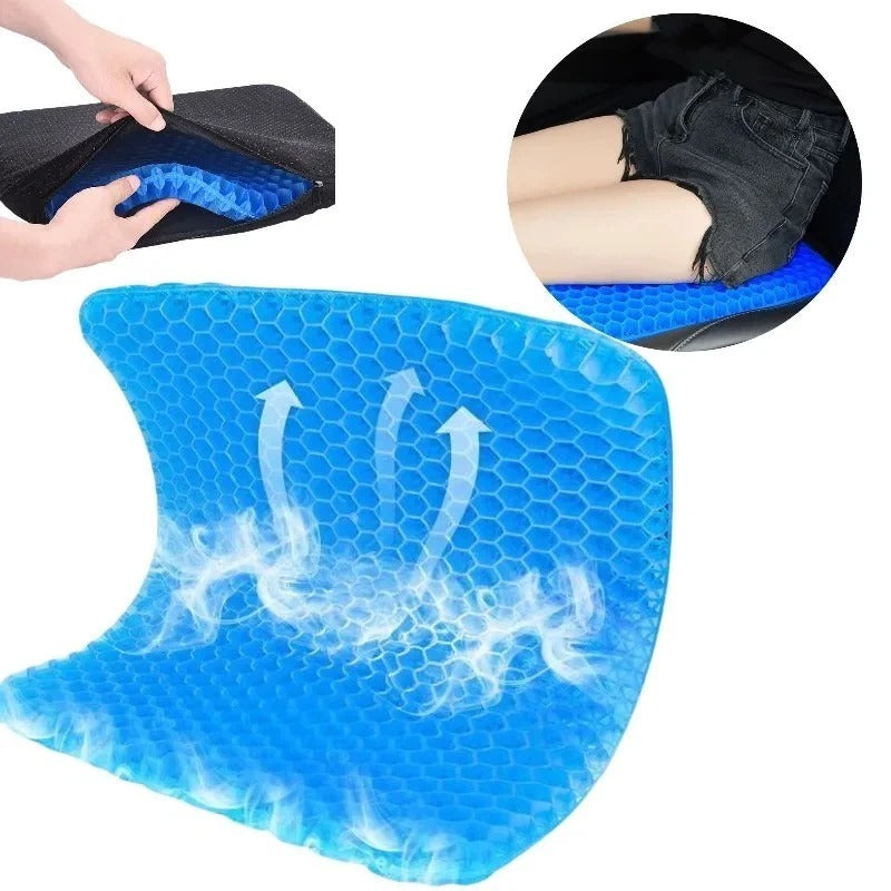 Honeycomb Breathable Gel Seat Cushion Cooling Double Thick Egg Sitting Pad Mat