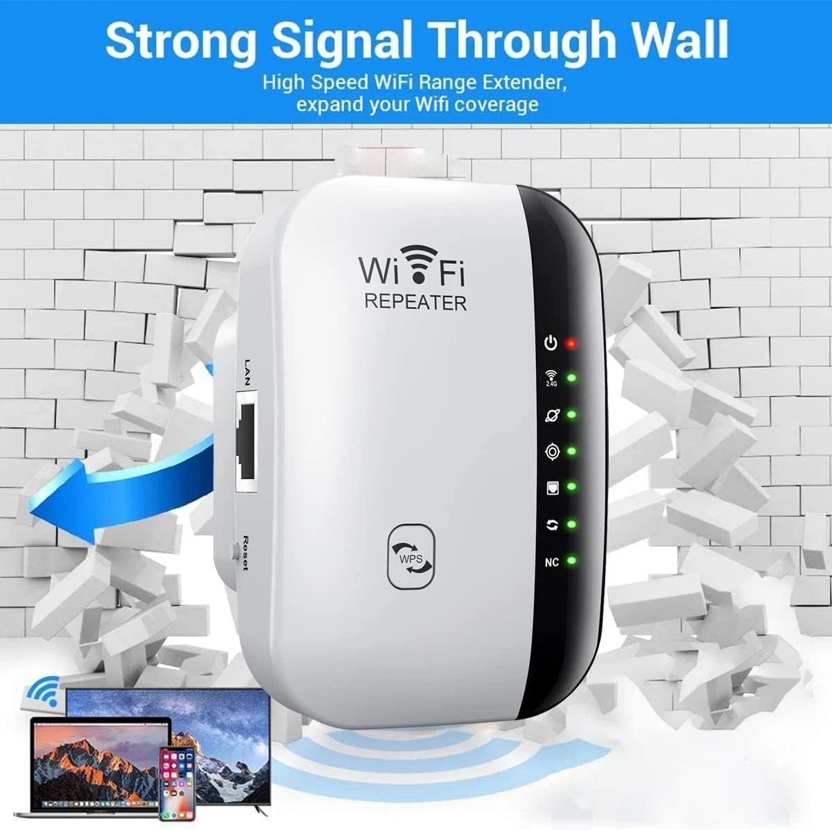 WiFi Signal Extender Range Repeater Booster Internet Amplifier 300Mbps UK Plug